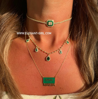ELEGANT GREEN TEARS DROP CHOKER