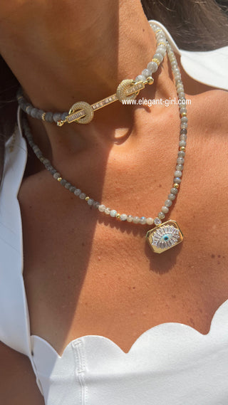 THE EYE GOLD RIVER GRAY CHOKER