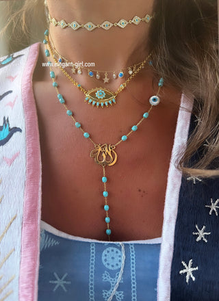 VINTAGE TURQUOISE EYE  CHOKER