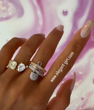 TWIN STONE FANCY YELLOW MARQUISE RING