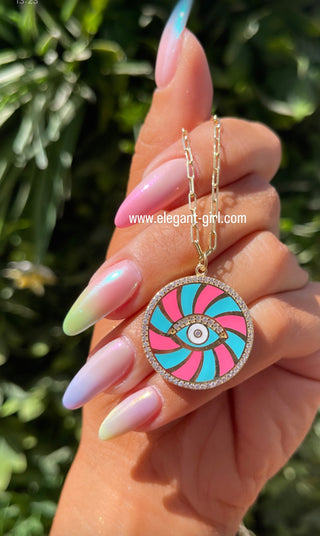 PINK X TIFFANY CANDY EYE NECKLACE