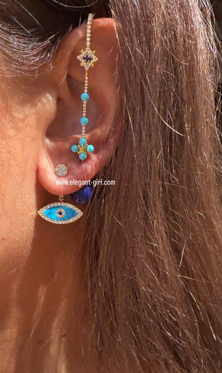 TURQUOISE X LAPIS EAR BAR