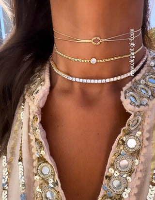 ONE SOLITAIRE DIAMOND  CHOKER