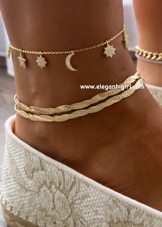DOUBLE CRAFTED SNAKE SKIN ANKLET