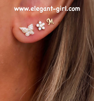 PAVE BUTTERFLY STUD EARRING