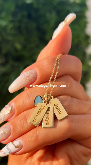 HEART NAMES BAR NECKLACE