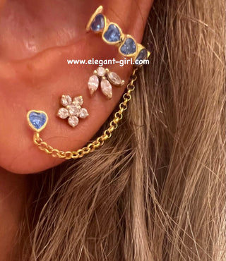 BLUE HEART EAR CUFF