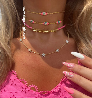 BARBIE PINK MINI THREE EYE CHOKER
