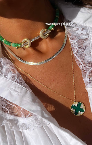 THE POWER  GREEN BAGUETTE CHOKER