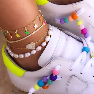 PEARLS RAINBOW BEADS ANKLET