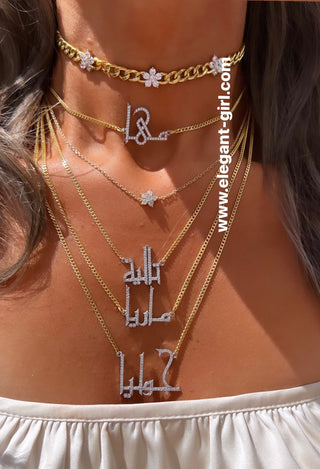 ARABIC HAND WRITING DIAMOND NAME NECKLACE