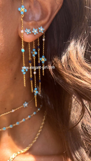 TURQUOISE X LAPIS EAR CUFF