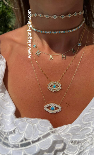 NEW BAGUETTE EYE NECKLACE