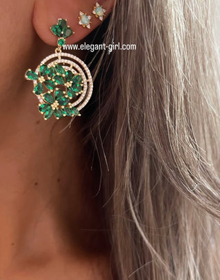 EMERALD FLOWERS EARRING