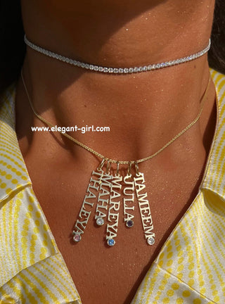 NAMES WITH  STONES NECKLACE