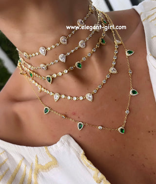GREEN MARQUISE SIMPLE CHOKER