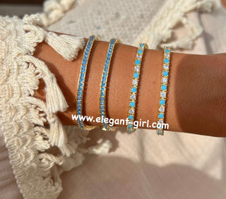 THE DIAMOND TURQUOISE TENNIS BRACELET