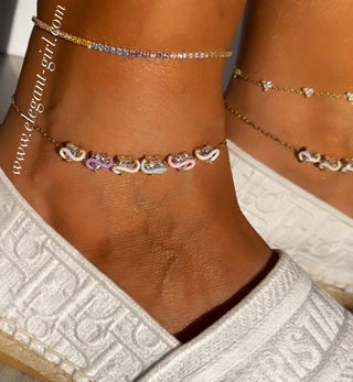 PASTEL DREAM MULTI HEART ANKLET