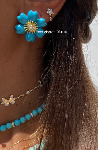 TURQUOISE FLOWER EARRING