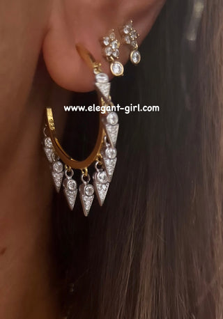 GOLD MILAN SPIKE HOOP EARRING