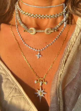 THE POWER RIVER GRAY BAGUETTE CHOKER