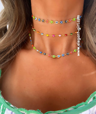 RAINBOW EYE SHORT NECKLACE