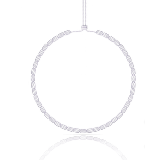 GEOMETRIC DIAMOND SILVER NECKLACE