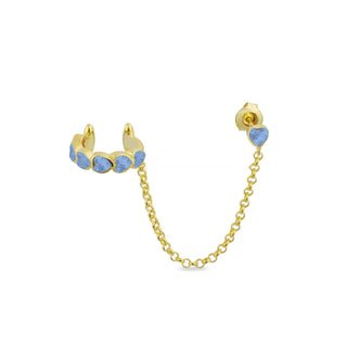 BLUE HEART EAR CUFF