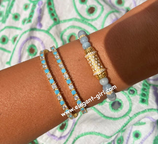 THE DIAMOND TURQUOISE TENNIS BRACELET