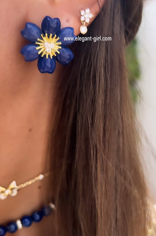 LAPIS FLOWER EARRING