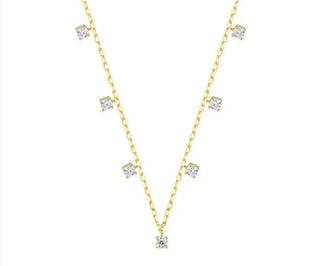 GOLD SOLITAIRE DROP CHOKER - ELEGANT GIRLS