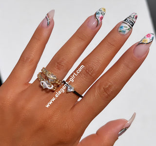WHITE DREAM WHITE HEART CUBAN RING