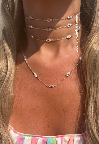 DOUBLE SIDE COLORS EYE CHOKER