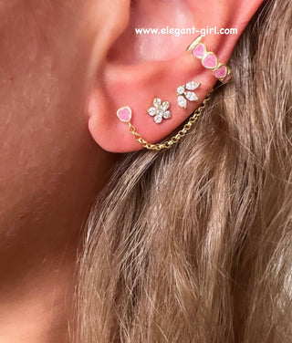 PINK HEART EAR CUFF