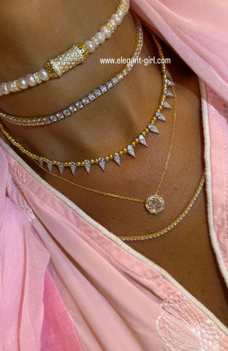 GOLD MILAN SPIKE BEADS NECKLACE