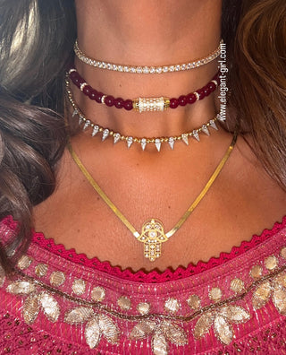 RED AGATE ANDALUSIA CHOKER
