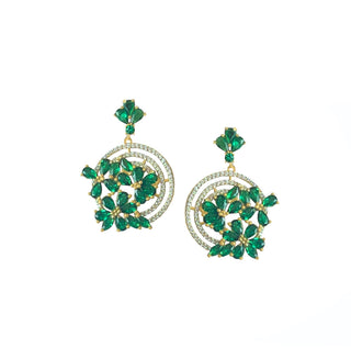 EMERALD FLOWERS EARRING