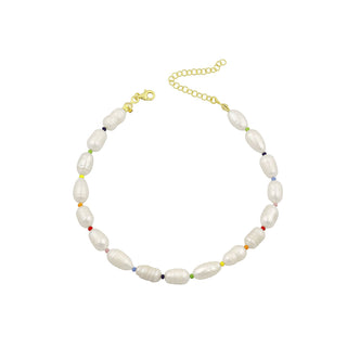 PEARLS RAINBOW BEADS ANKLET