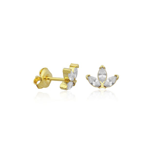 TRIPLE MARQUISE STUD EARRING