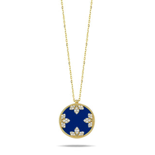 NAVY LACE FLOWERS  NECKLACE
