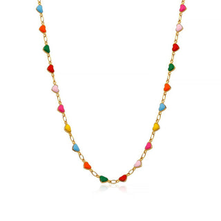 RAINBOW HEARTS SHORT NECKLACE