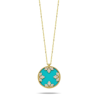 TURQUOISE LACE FLOWERS  NECKLACE