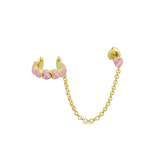 PINK HEART EAR CUFF