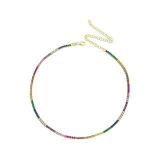 THIN RAINBOW TENNIS CHOKER