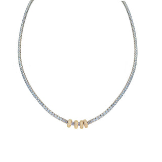 GOLD RINGS FULL DIAMOND TENNIS NECKLACE