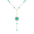 LONG TURQUOISE LACE FLOWER NECKLACE