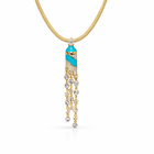 SNAKE SKIN TURQUOISE MAGICAL STARS MOON SOLITAIR NECKLACE