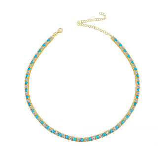 THE DIAMOND TURQUOISE TENNIS CHOKER
