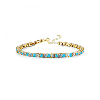 THE DIAMOND TURQUOISE TENNIS BRACELET