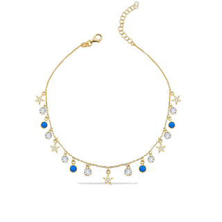 FIRE BLUE OPAL STARS ANKLET